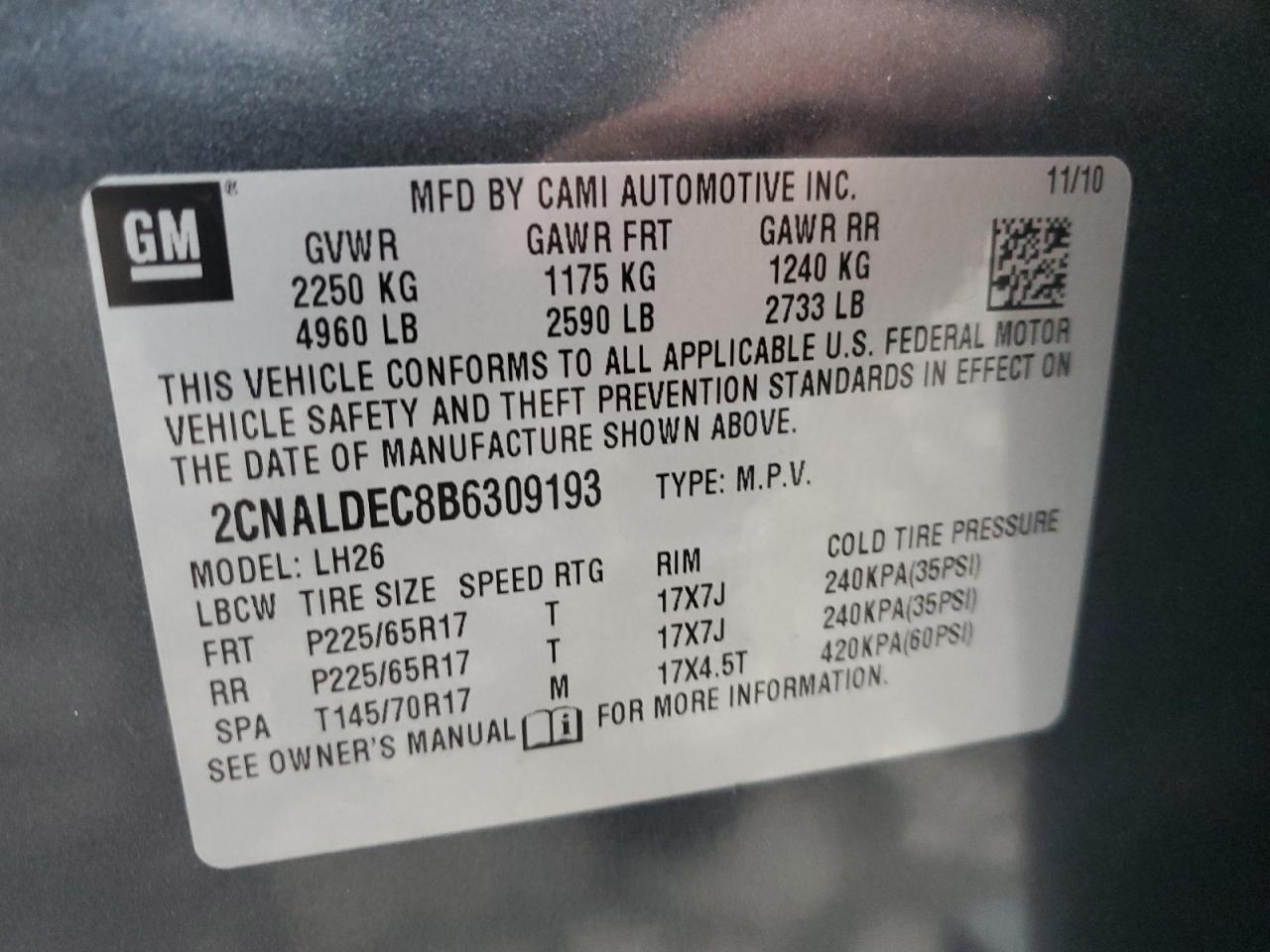 Chevrolet Equinox Lt Image 9