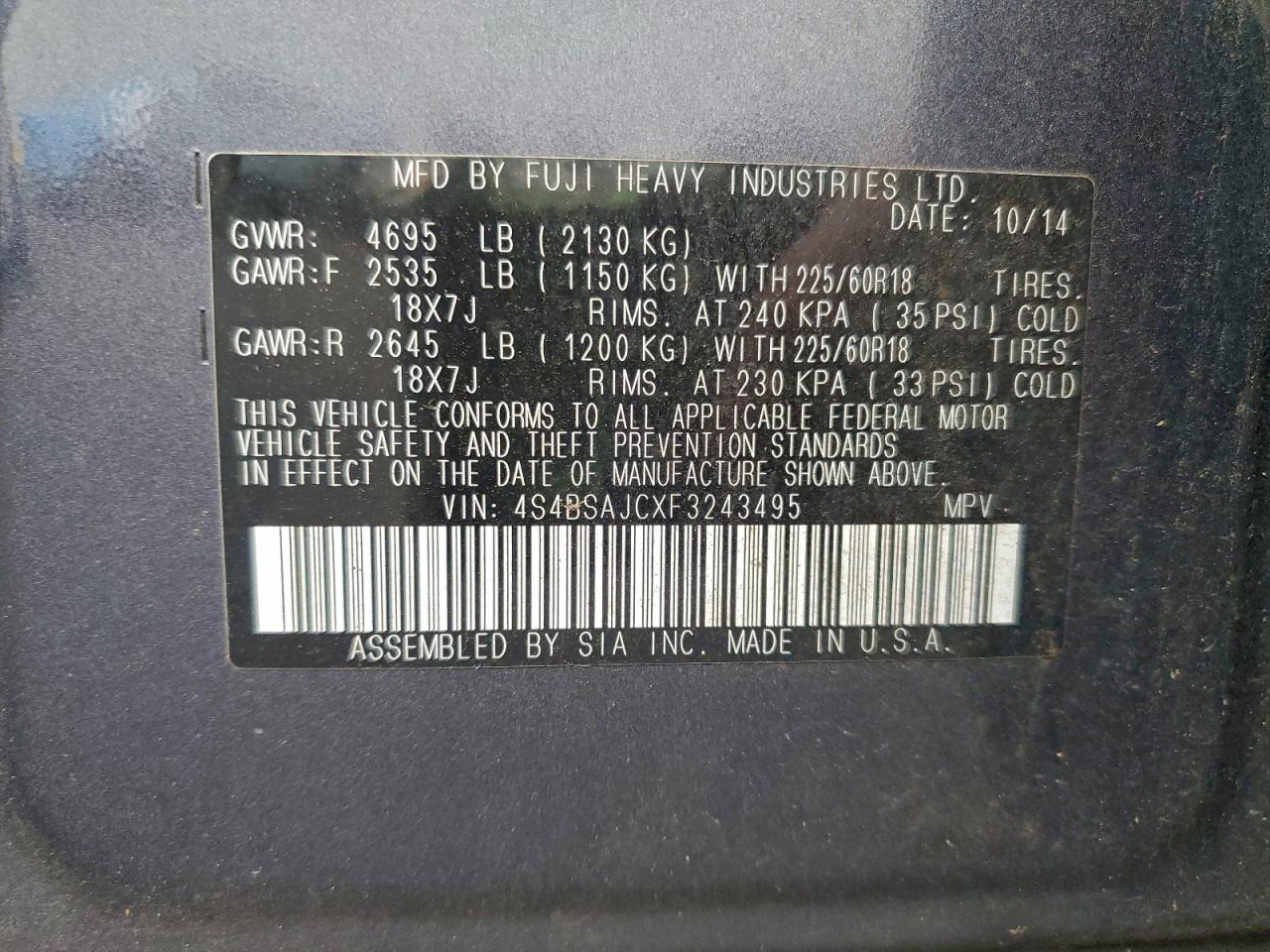 Subaru Outback 2.5i Limited Image 3