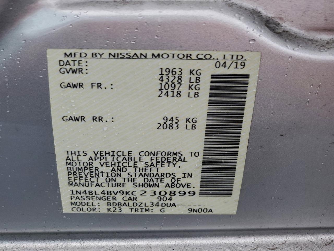 Nissan Altima S Image 9