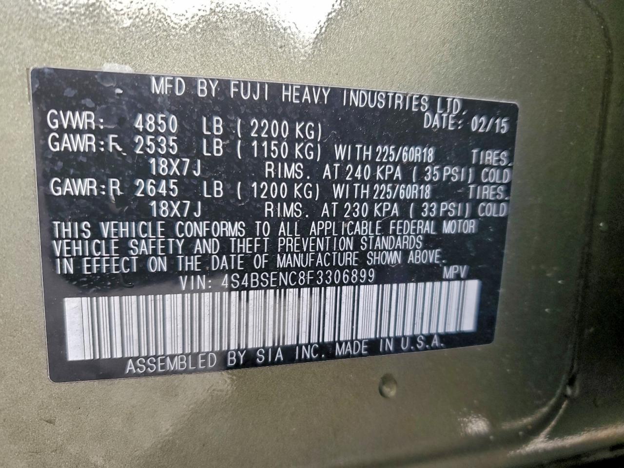 Subaru Outback 3.6r Limited Image 9