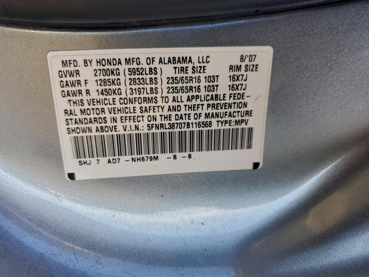 Honda Odyssey Exl Image 8